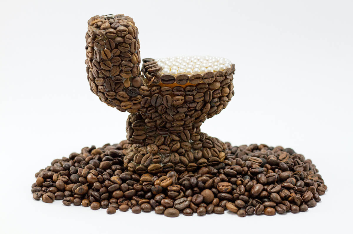 coffee ground looking stool