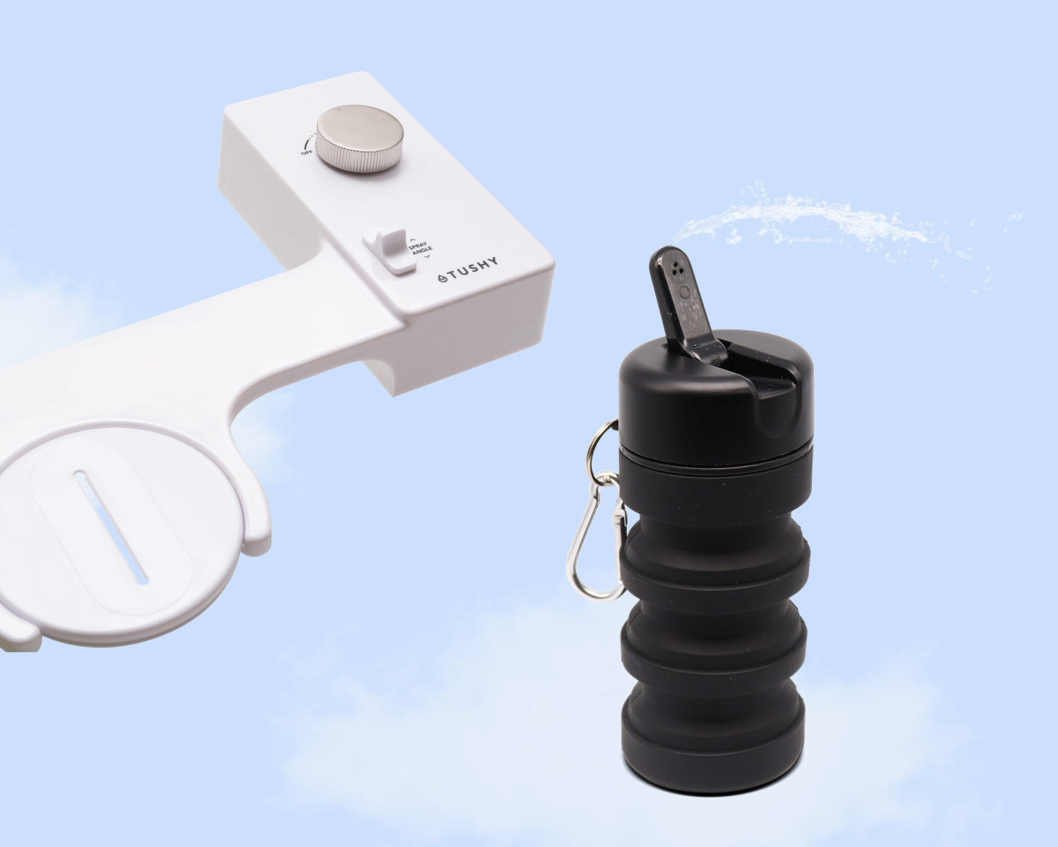 TUSHY Classic 3.0 Bundle Bidet Attachment TUSHY Platinum + Black Travel