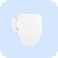 Top down view of a TUSHY Cloud bidet toilet seat with the cover closed