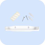 Aura remote mounting kit on a light blue background