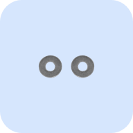 2 metal washers on a light blue background
