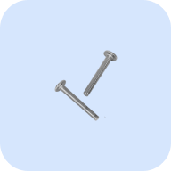 2 metal screws on a light blue background