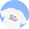 Small blue circle with an illegible tshirt
