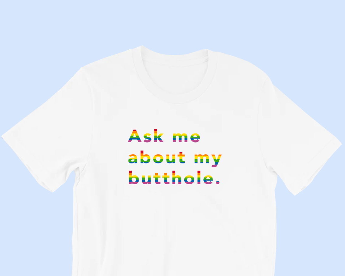 TUSHY Rainbow Butthole T-shirt