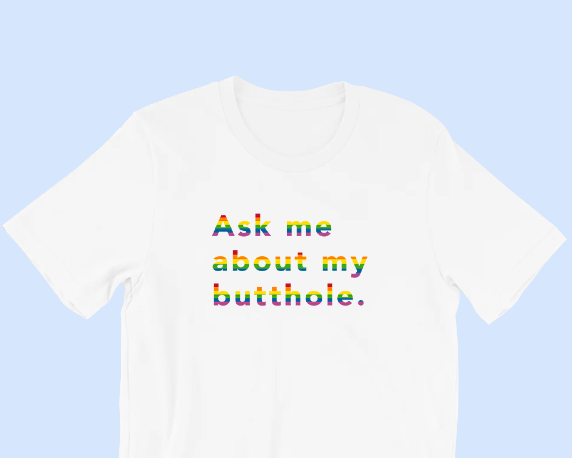 TUSHY Rainbow Butthole T-shirt