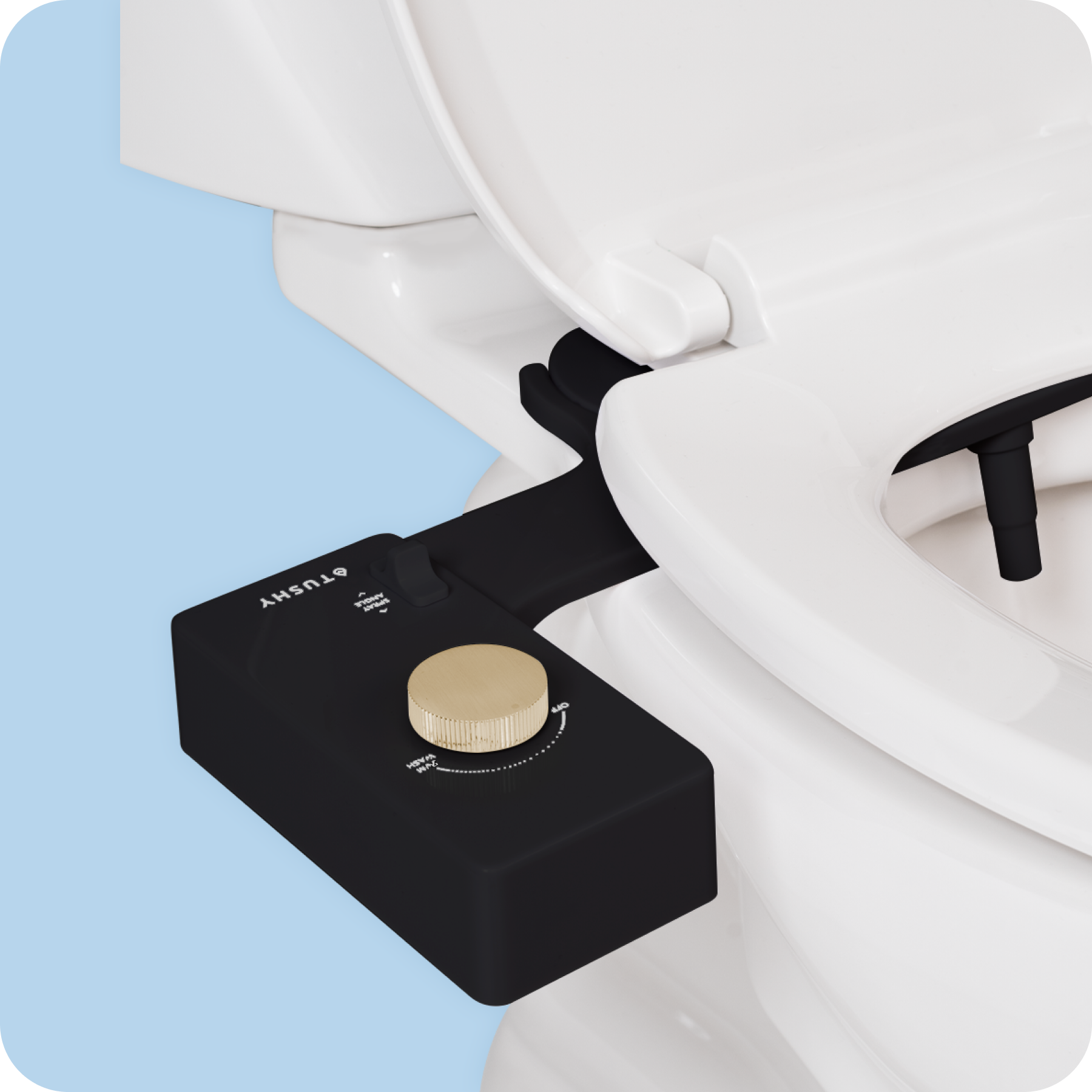 Tushy Classic 3.0 Black/Gold - a classic affordable bidet attachment by TUSHY