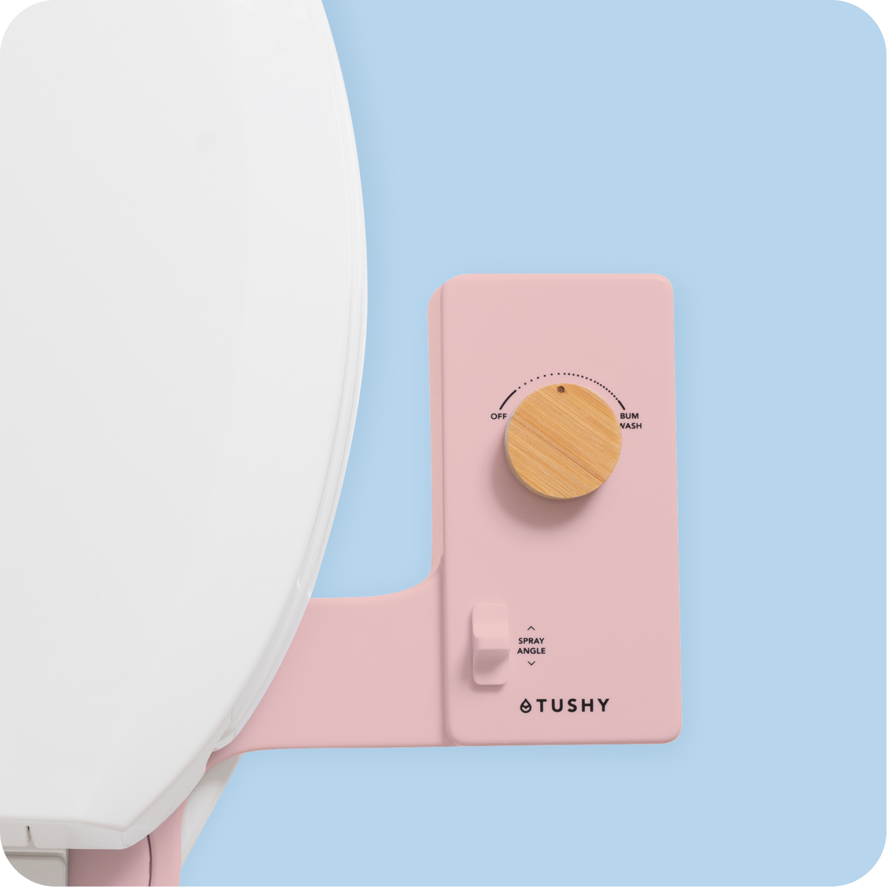 Tushy Classic 3.0 Pink/Bamboo - a classic affordable bidet attachment by TUSHY