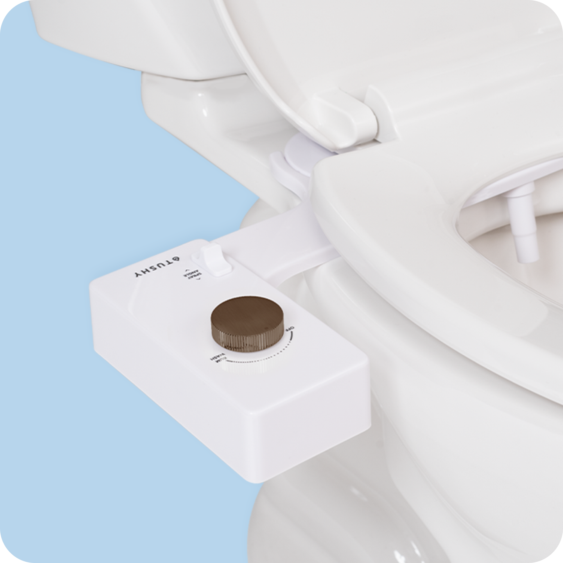 Tushy Classic 3.0 White / Bronze - a classic affordable bidet attachment by TUSHY White with Bronze Knobs