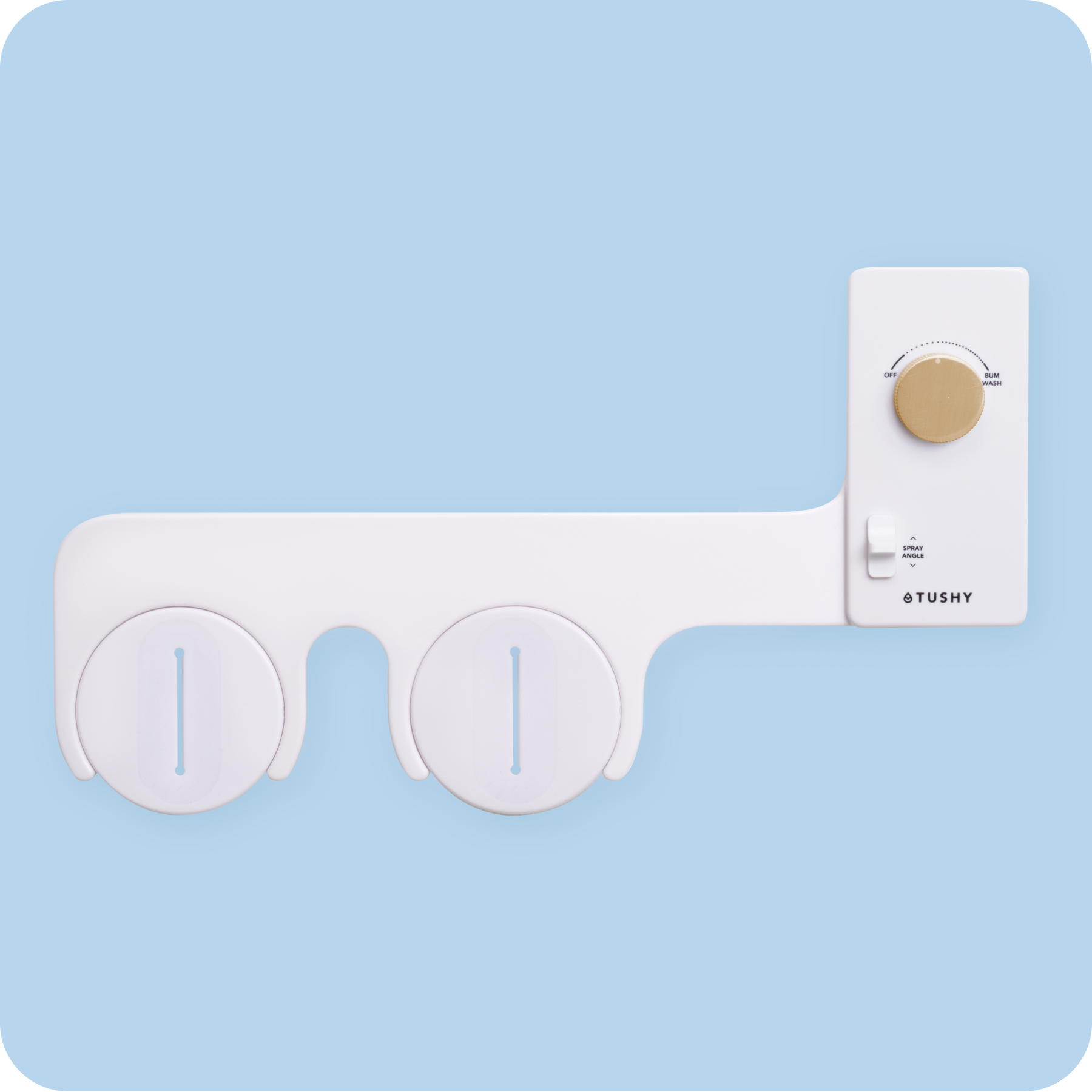 Tushy Classic 3.0 White / Gold-classic - a classic affordable bidet attachment by TUSHY White with Gold Knobs