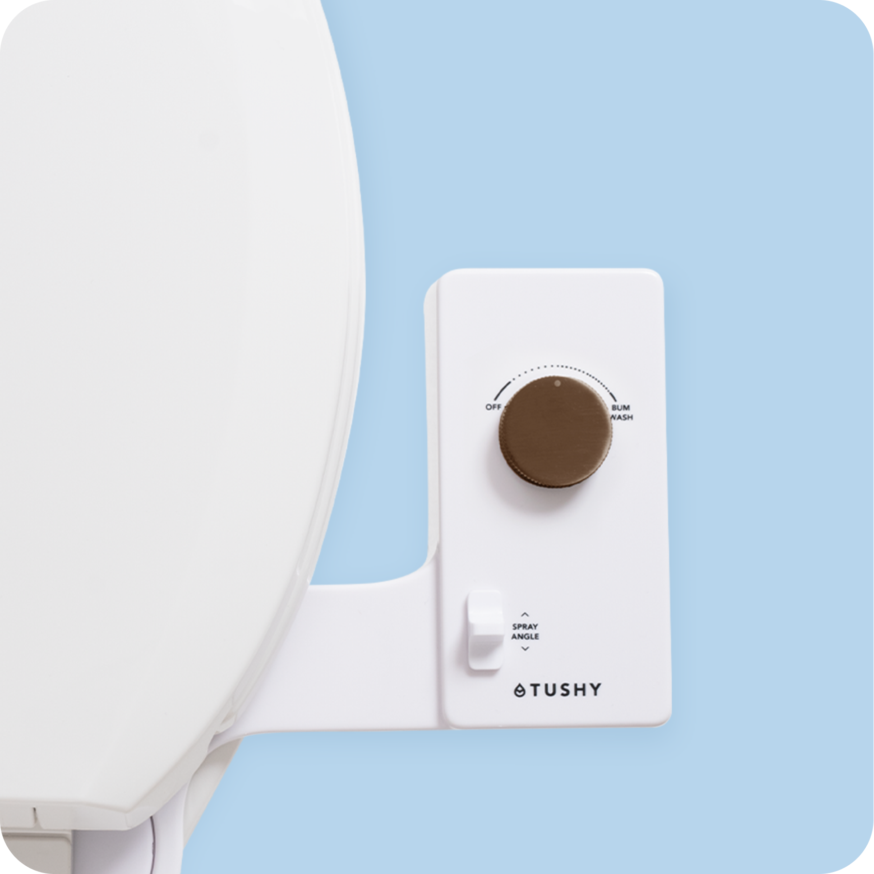 Tushy Classic 3.0 White / Bronze - a classic affordable bidet attachment by TUSHY White with Bronze Knobs