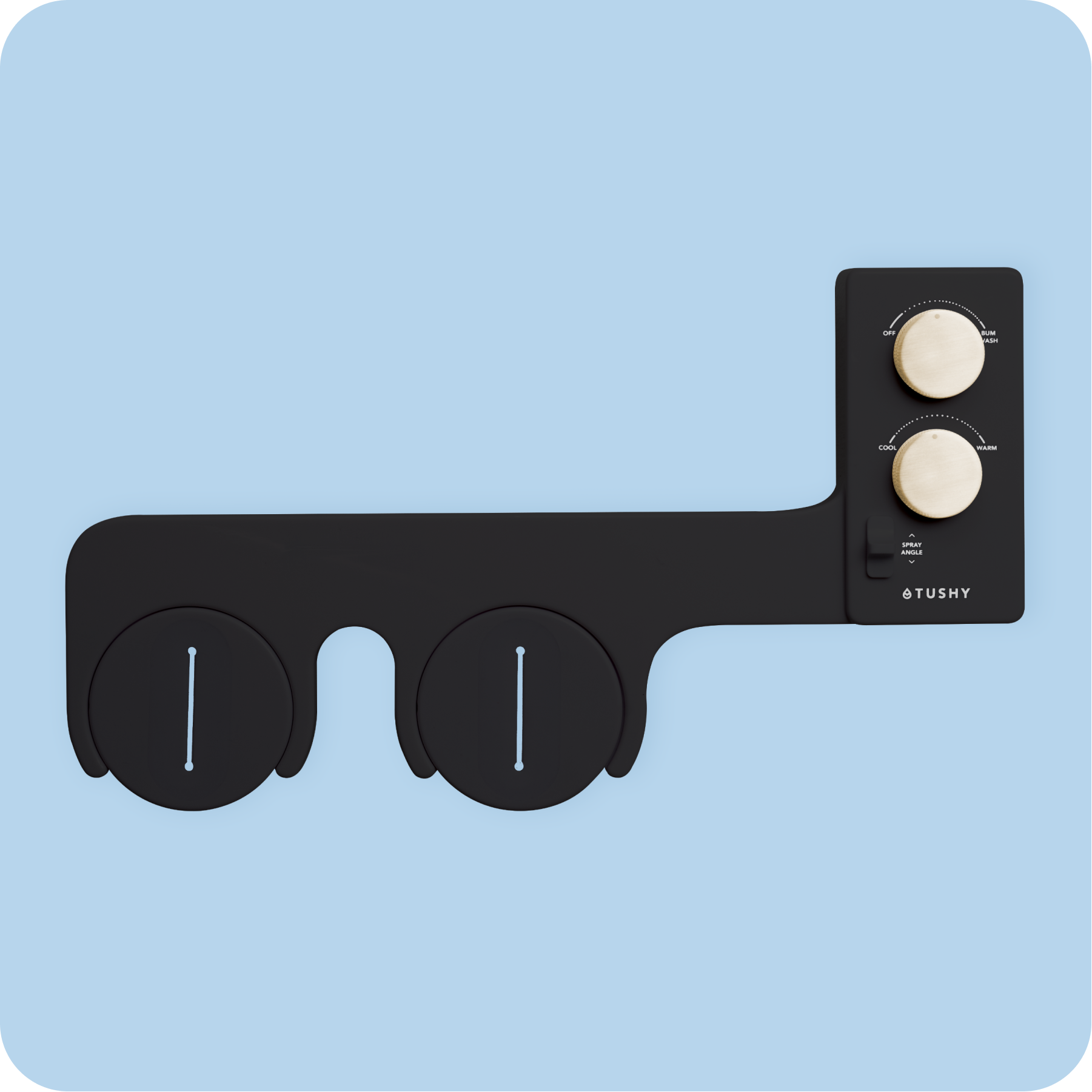 Tushy Spa 3.0 Black/Gold - a warm water bidet attachment by TUSHY