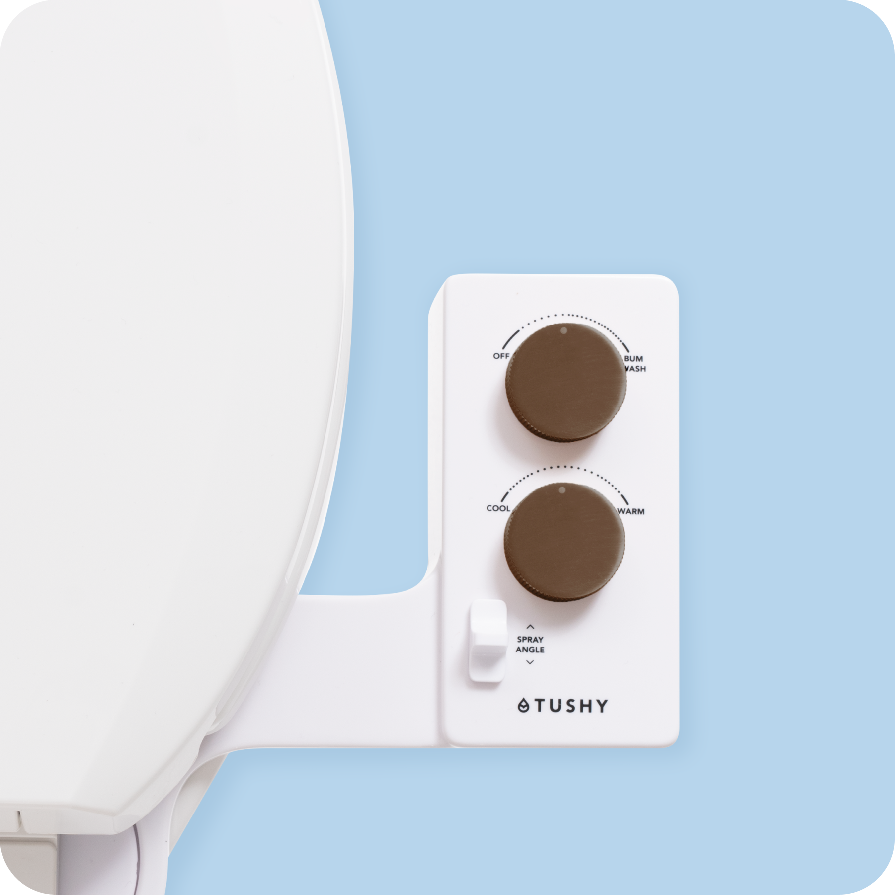 Tushy Spa 3.0 White / Bronze - a warm water bidet attachment by TUSHY White with Bronze Knobs