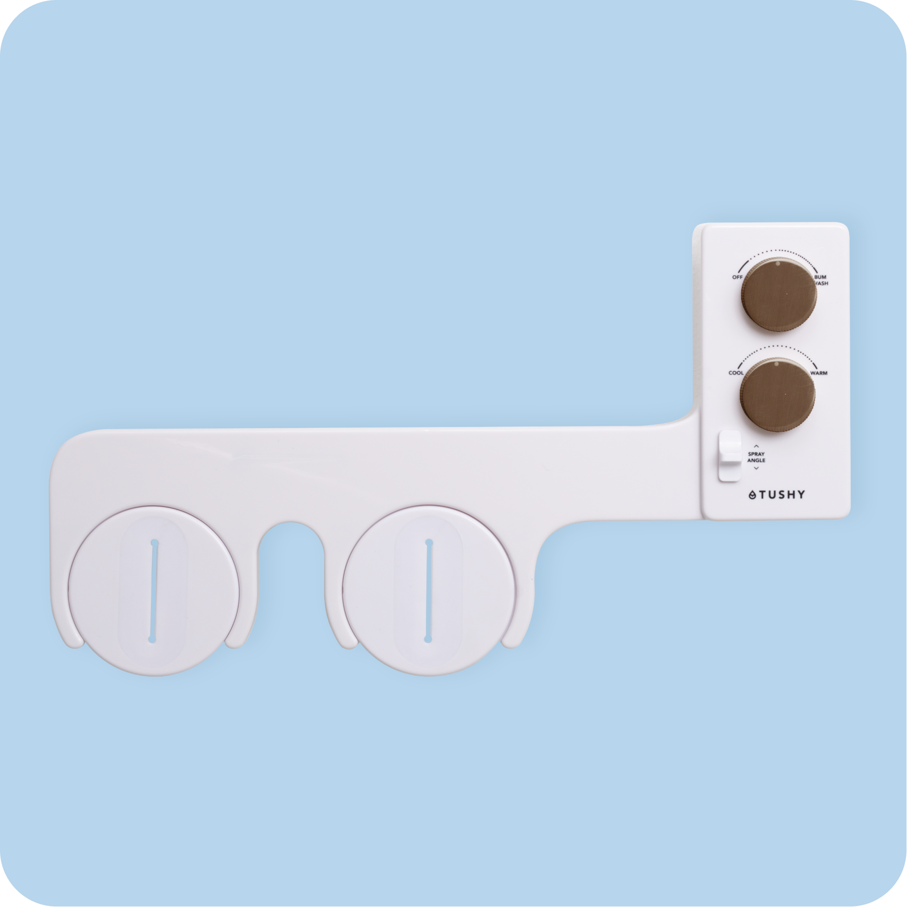 Tushy Spa 3.0 White / Bronze - a warm water bidet attachment by TUSHY White with Bronze Knobs