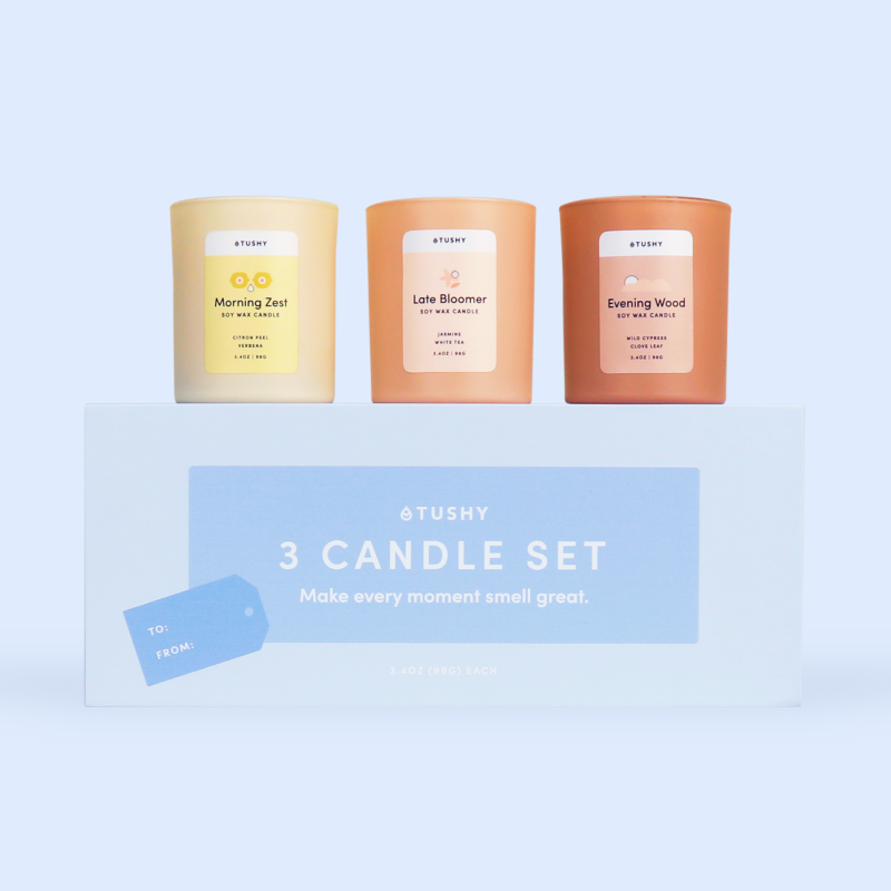 Bathroom Candle Gift Trio Bathroom Accessories TUSHY
