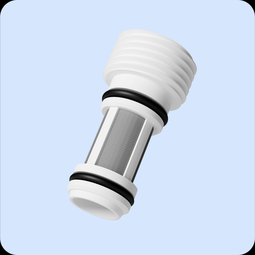 White and black filter on a light blue background