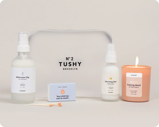 Bundle includes a spray bottle, a candle, and a box of matches, all displayed on a neutral background.
