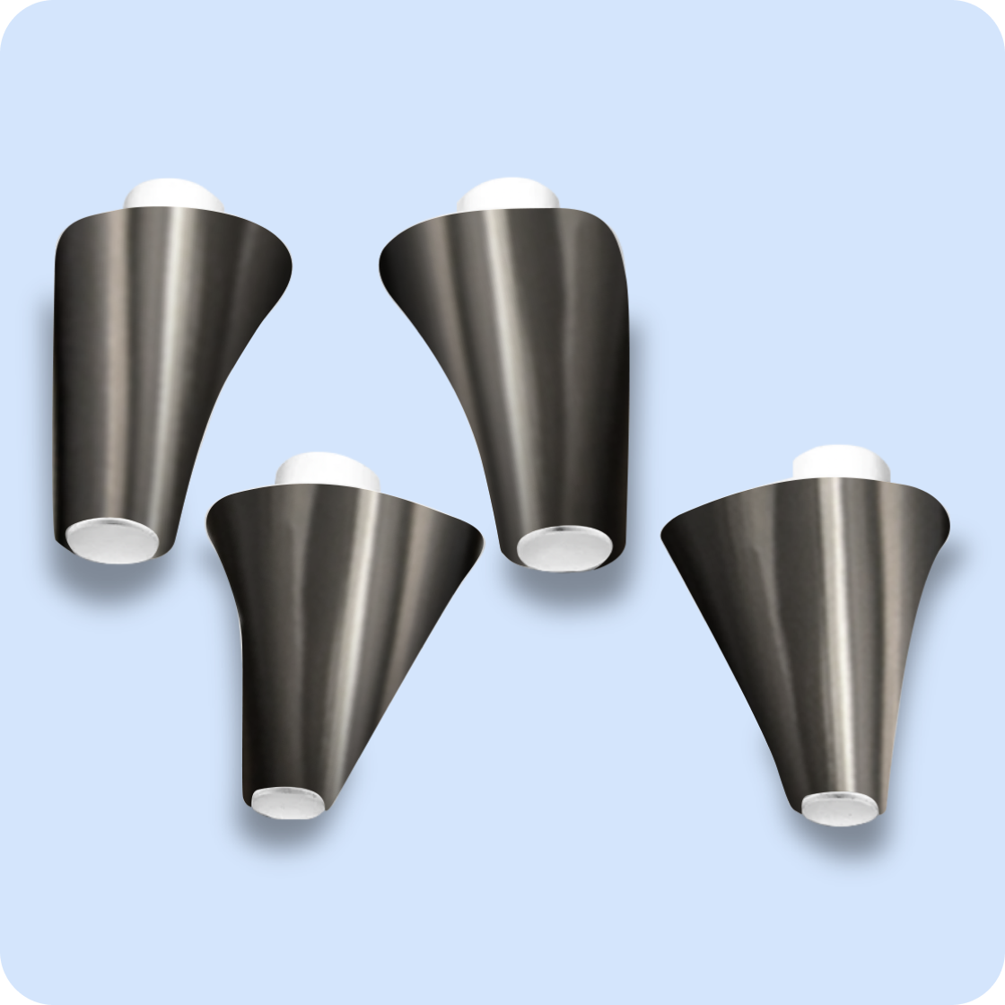 Ottoman Legs (Set of Four) Parts & Accessories TUSHY Brushed Nickel Relaxed