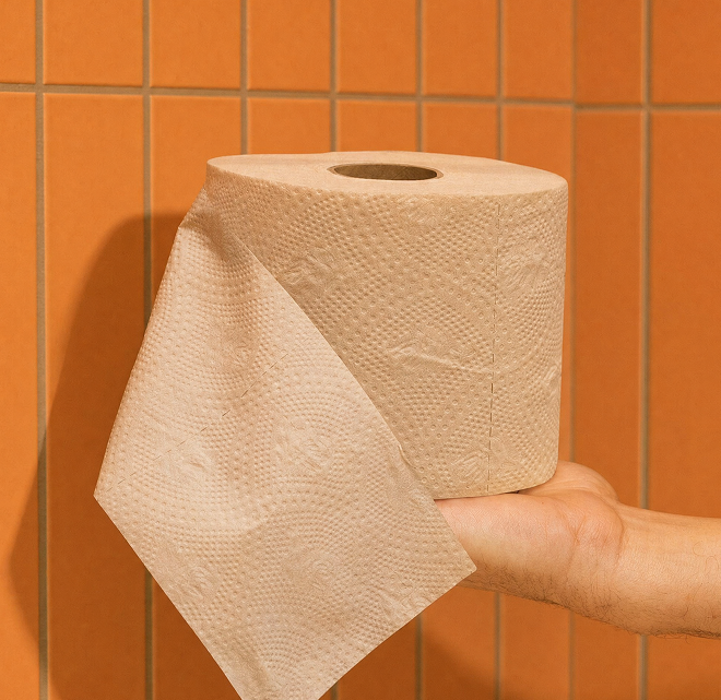 Pyramid of white bamboo toilet paper