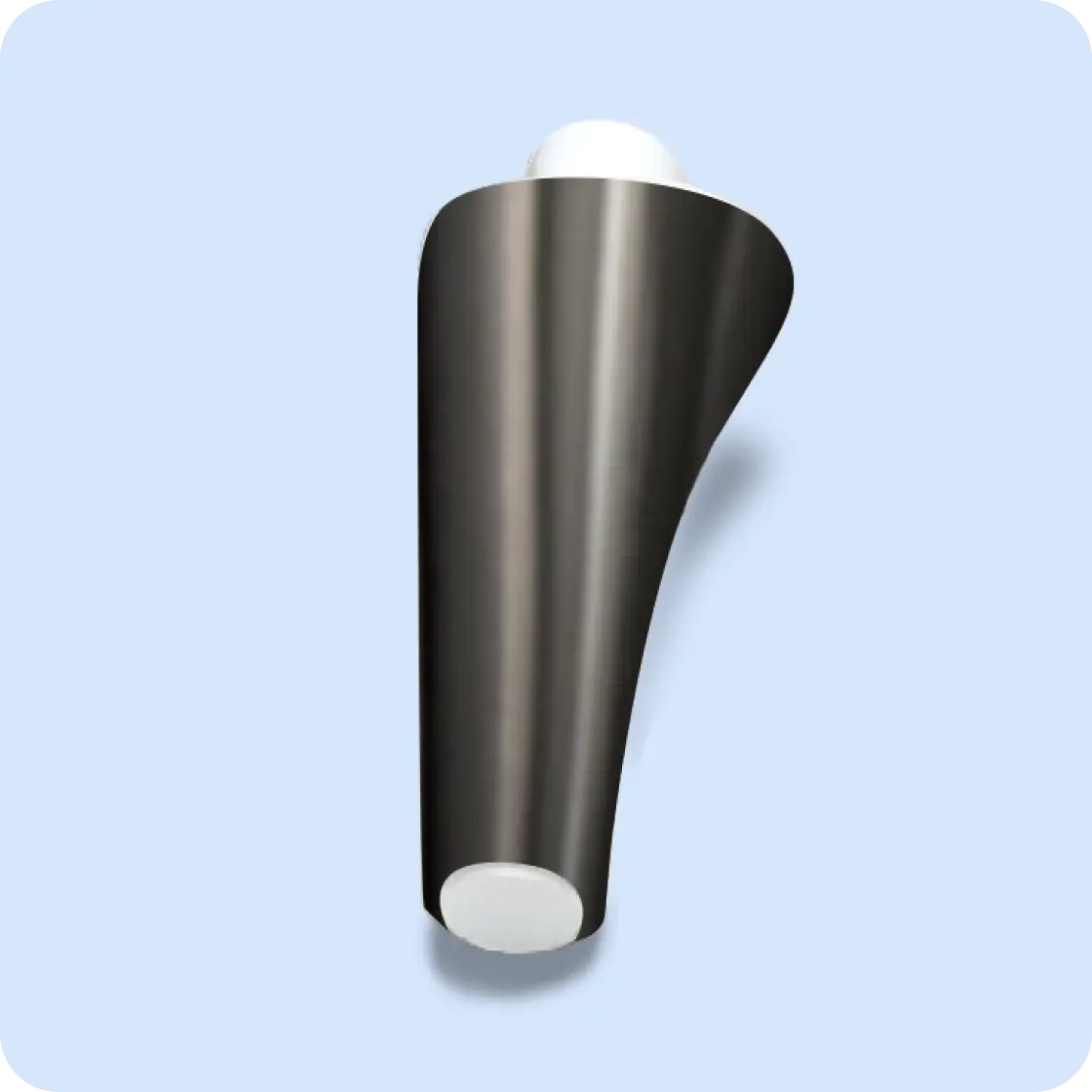 Front Left Ottoman Leg in Brush Nickel - Regular