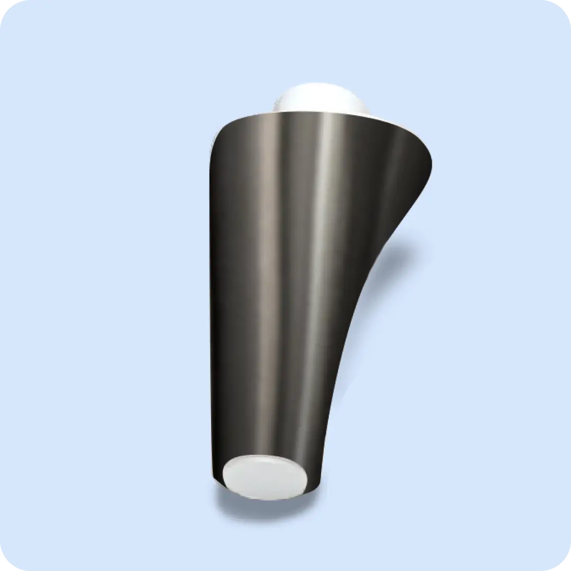 Front Left Ottoman Leg in Brush Nickel - Relaxed