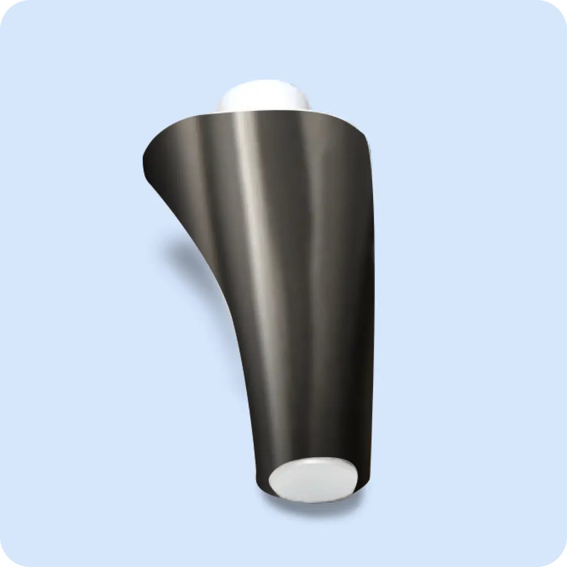 Front Right Ottoman Leg in Brush Nickel - Relaxed