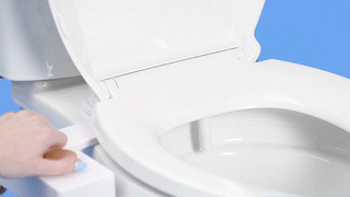Turning the nob of the bidet clockwise to activate it