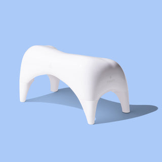 White TUSHY Ottoman, bathroom footstool