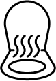 llustration of a toilet seat with heat lines rising from it