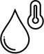 Illustration of a water drop with a thermometer