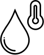 Illustration of a water drop with a thermometer