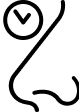 Nose and clock icon
