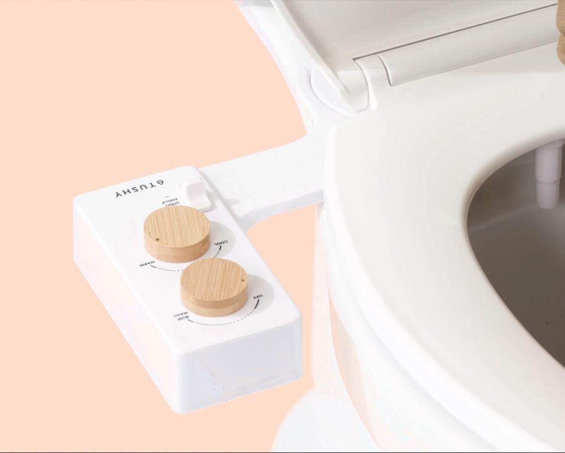 Turning the nob of the bidet clockwise to activate it