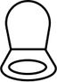 Illustration of a toilet seat with lid