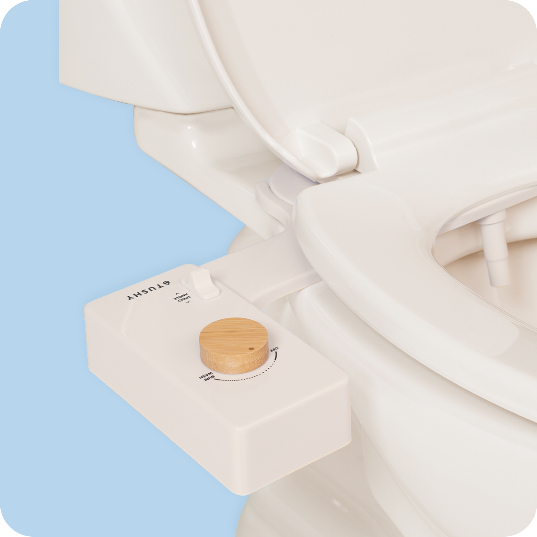 Tushy Classic 3.0 Biscuit/Bamboo - a classic affordable bidet attachment by TUSHY