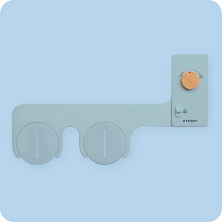Tushy Classic 3.0 Blue/Bamboo - a classic affordable bidet attachment by TUSHY