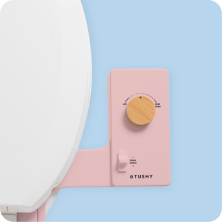 Tushy Classic 3.0 Pink/Bamboo - a classic affordable bidet attachment by TUSHY