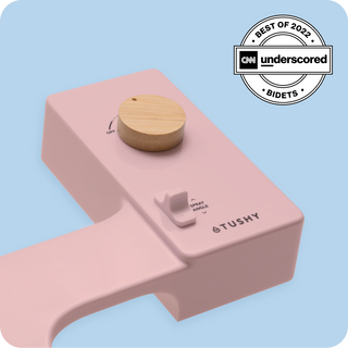 Tushy Classic 3.0 Pink/Bamboo - a classic affordable bidet attachment by TUSHY