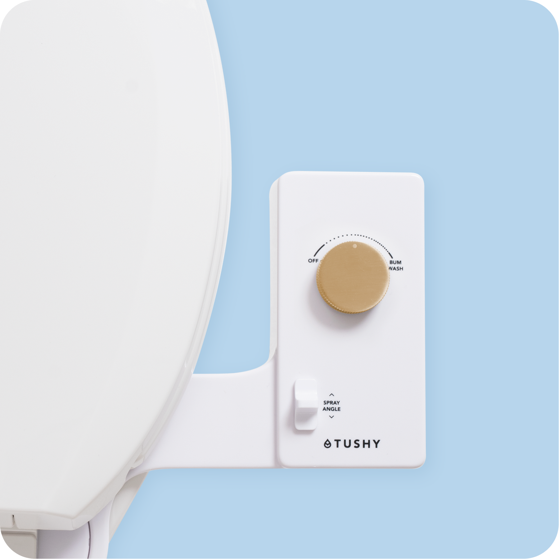 Tushy Classic 3.0 White / Gold-classic - a classic affordable bidet attachment by TUSHY White with Gold Knobs