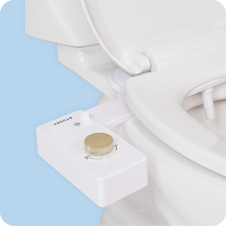 Tushy Classic 3.0 White / Gold-classic - a classic affordable bidet attachment by TUSHY White with Gold Knobs