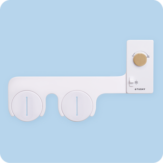 Tushy Classic 3.0 White / Gold-classic - a classic affordable bidet attachment by TUSHY White with Gold Knobs