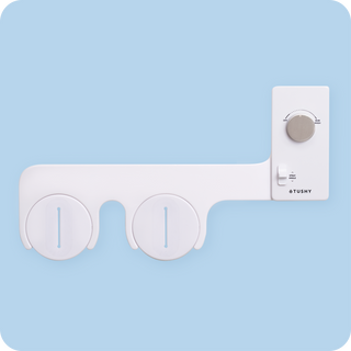Tushy Classic 3.0 White / Platinum - a classic affordable bidet attachment by TUSHY White with Platinum Knobs