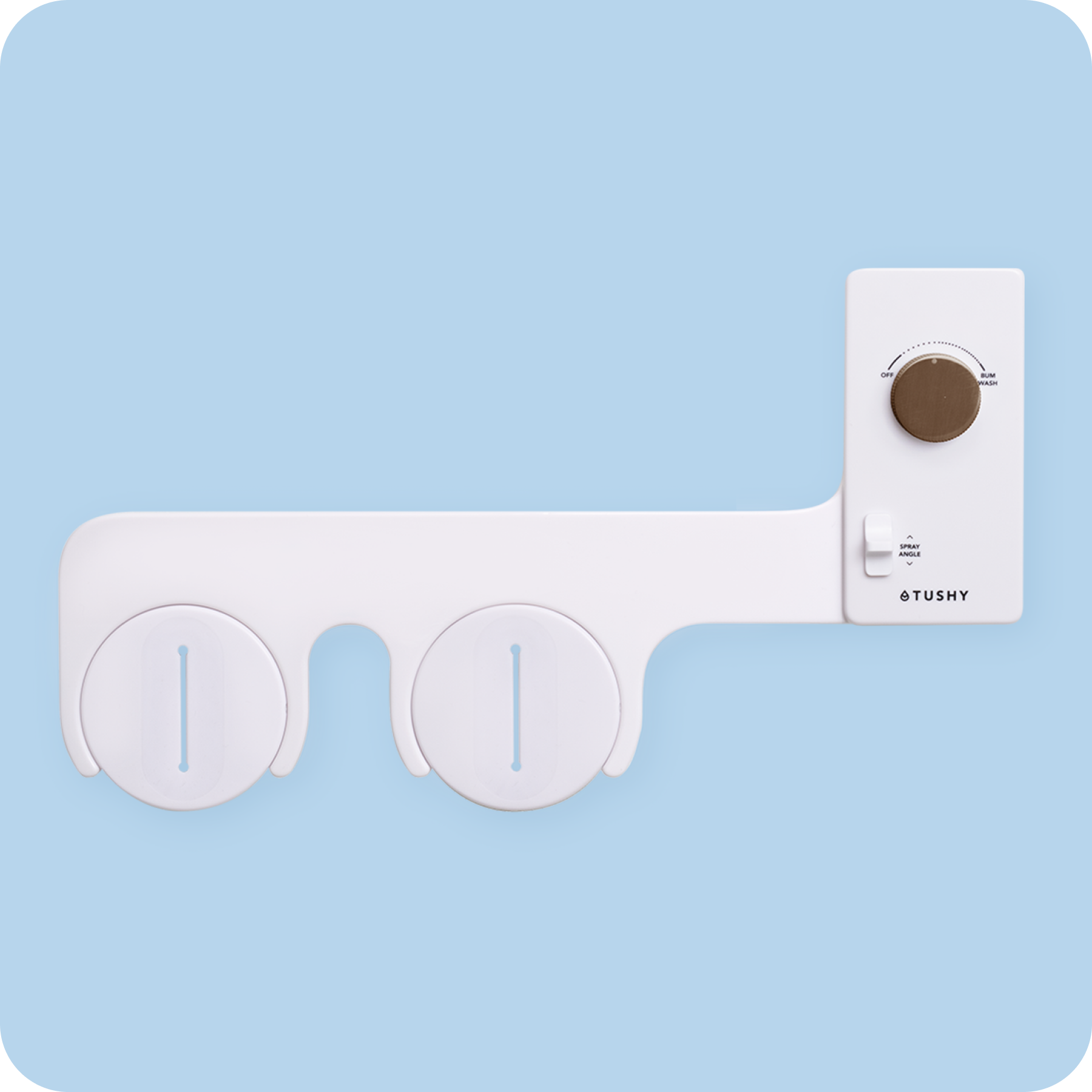 Tushy Classic 3.0 White / Bronze - a classic affordable bidet attachment by TUSHY White with Bronze Knobs