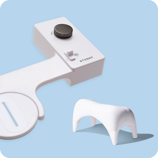 White with Gunmetal Bundle Knob