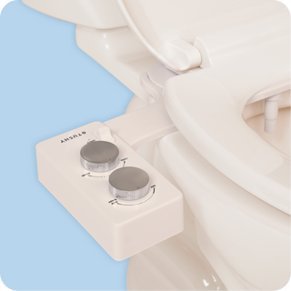 Tushy Spa 3.0 Biscuit/Platinum - a warm water bidet attachment by TUSHY