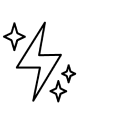 Illustration of an electricity bolt with sparkles