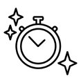 Illustration of a stopwatch with sparkles
